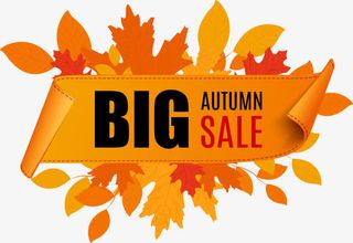 矢量秋天枫叶卷边标签免抠