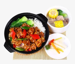 红烧排骨饭和玉米排骨汤免抠