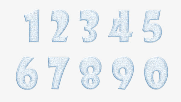 积雪阿拉伯数字PNG免抠