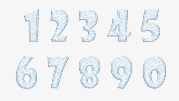 积雪阿拉伯数字PNG免抠