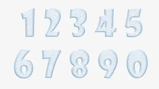 积雪阿拉伯数字PNG免抠