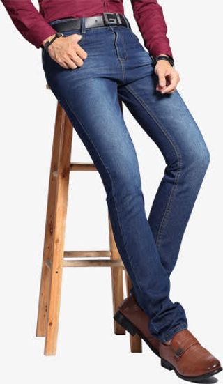 蓝色舒适时尚电商男士牛仔裤免抠