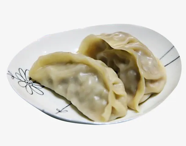 两只肉馅煎饺锅贴免抠