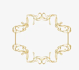 欧式花纹多边形线框免抠