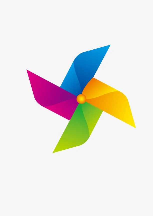 五彩风车玩具免抠
