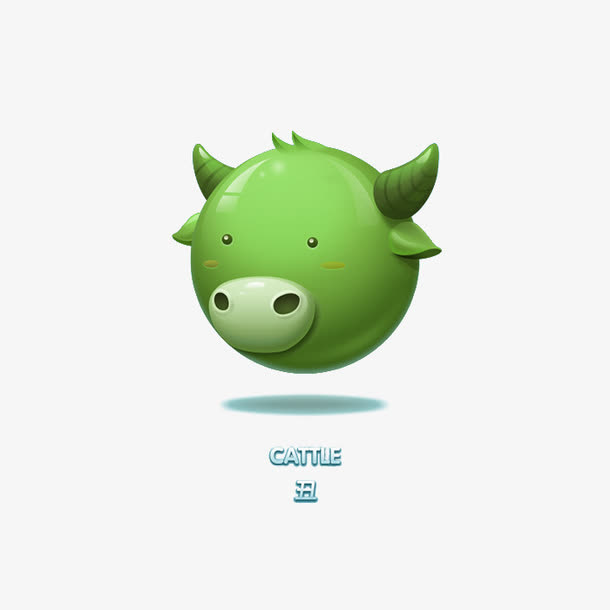 卡通手绘牛头免抠