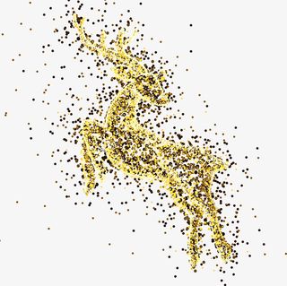 金色闪耀麋鹿免抠