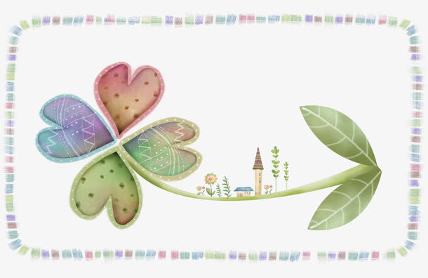 创意炫彩动画边框免抠