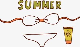 海边度假防晒必备免抠