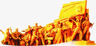 中国风金色抗日历程免抠