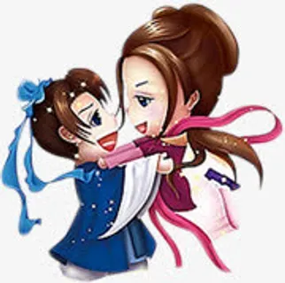 可爱古代情侣海报背景七夕情人节