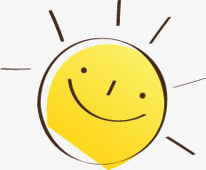 春天手绘黄色太阳免抠