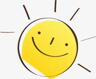 春天手绘黄色太阳免抠