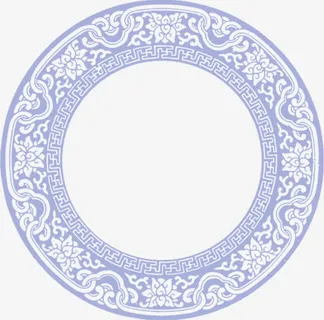 淡紫色中国风圆圈花纹边框纹理免抠