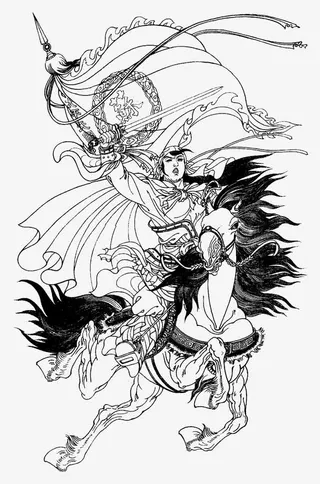 线描古代打仗免抠