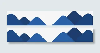 山峰蓝色山峦卡通山免抠