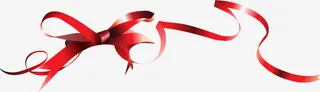 卡通红色彩带免抠
