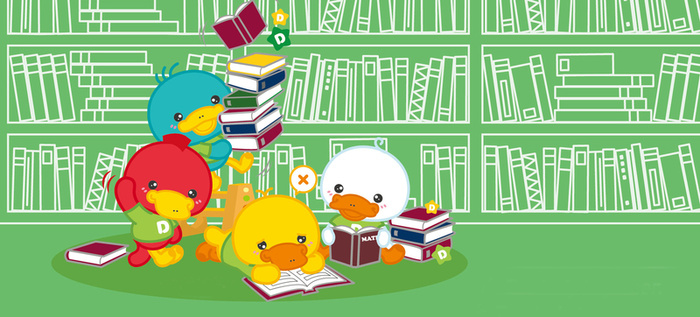 图书馆卡通banner图高清