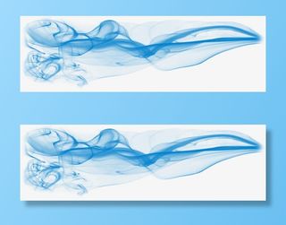 蓝色水墨晕开七夕情人节免抠