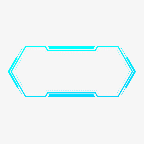 蓝色科技按钮免抠