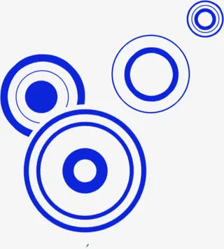 蓝色同心圆图案七夕免抠