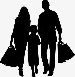 黑色人物剪影免抠