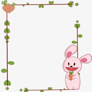卡通生肖相框兔子免抠