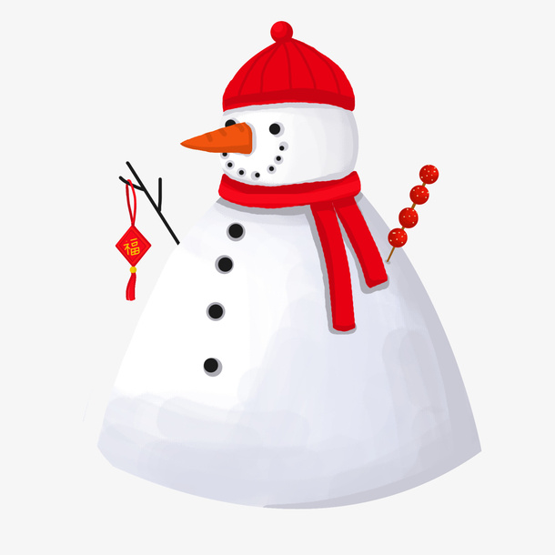 新年卡通雪人免抠