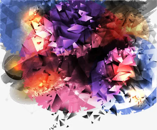 创意彩绘立体碎片矢量图免抠