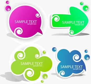 矢量云朵对话框免抠