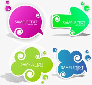 矢量云朵对话框免抠