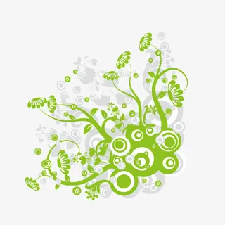 花纹 花卉 绿色 春天  装饰免抠