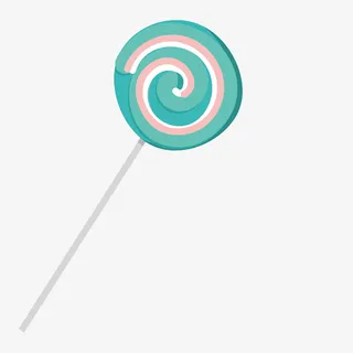 手绘卡通绿色棒棒糖免抠