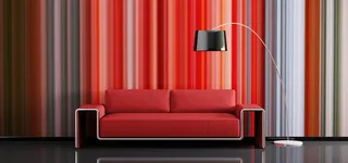 红色系沙发窗帘落地灯高清