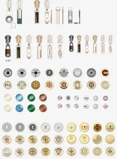 五金拉链头扣子大总汇矢量素材免抠