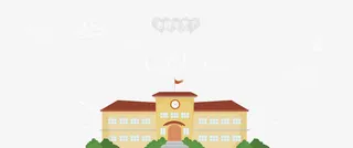 卡通教师节学校宣传海报免抠