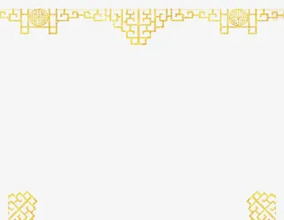 金色中国风花纹框架免抠