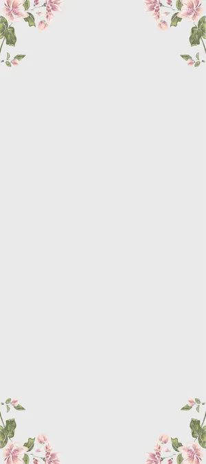 手绘粉色花朵婚礼边框免抠