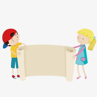 矢量纸卷轴免抠