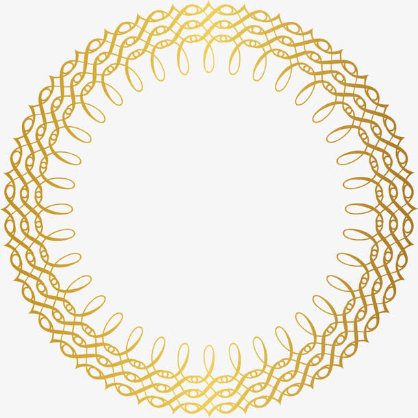 金色藤蔓边框免抠