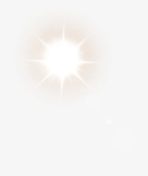 春天白色星光光效装饰免抠