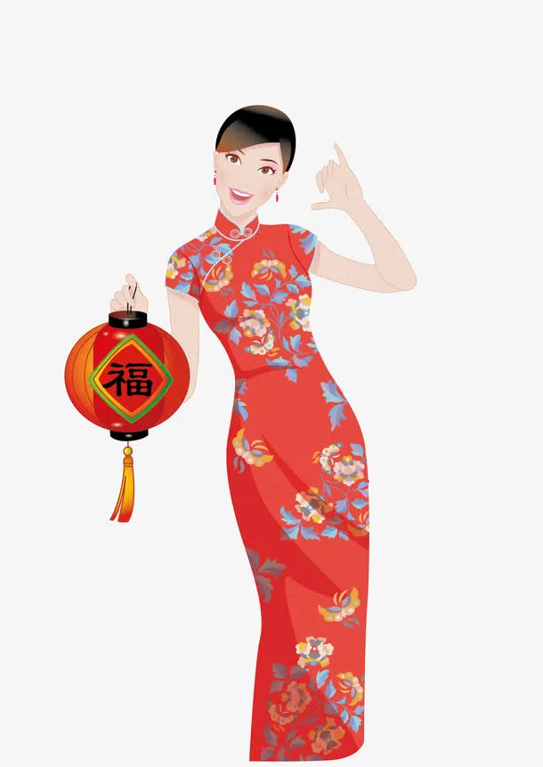 旗袍美女免抠