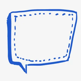 蓝色思考气泡免抠