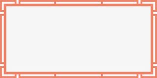 橙色卷轴边框素材免抠