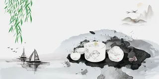 中国风茶文化海报背景素材高清