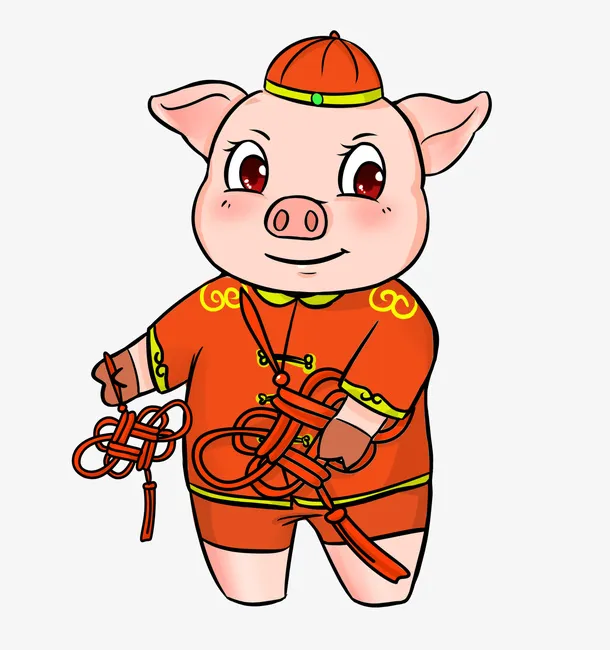 猪年中国结恭贺新春免抠