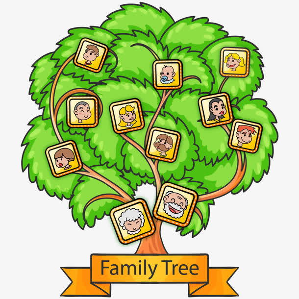矢量家谱与欢快的成员免抠