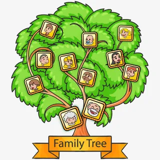 矢量家谱与欢快的成员免抠