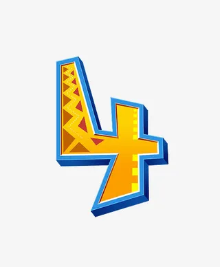 长颈鹿字母数4免抠