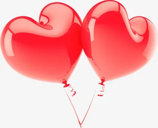 红色心形气球免抠